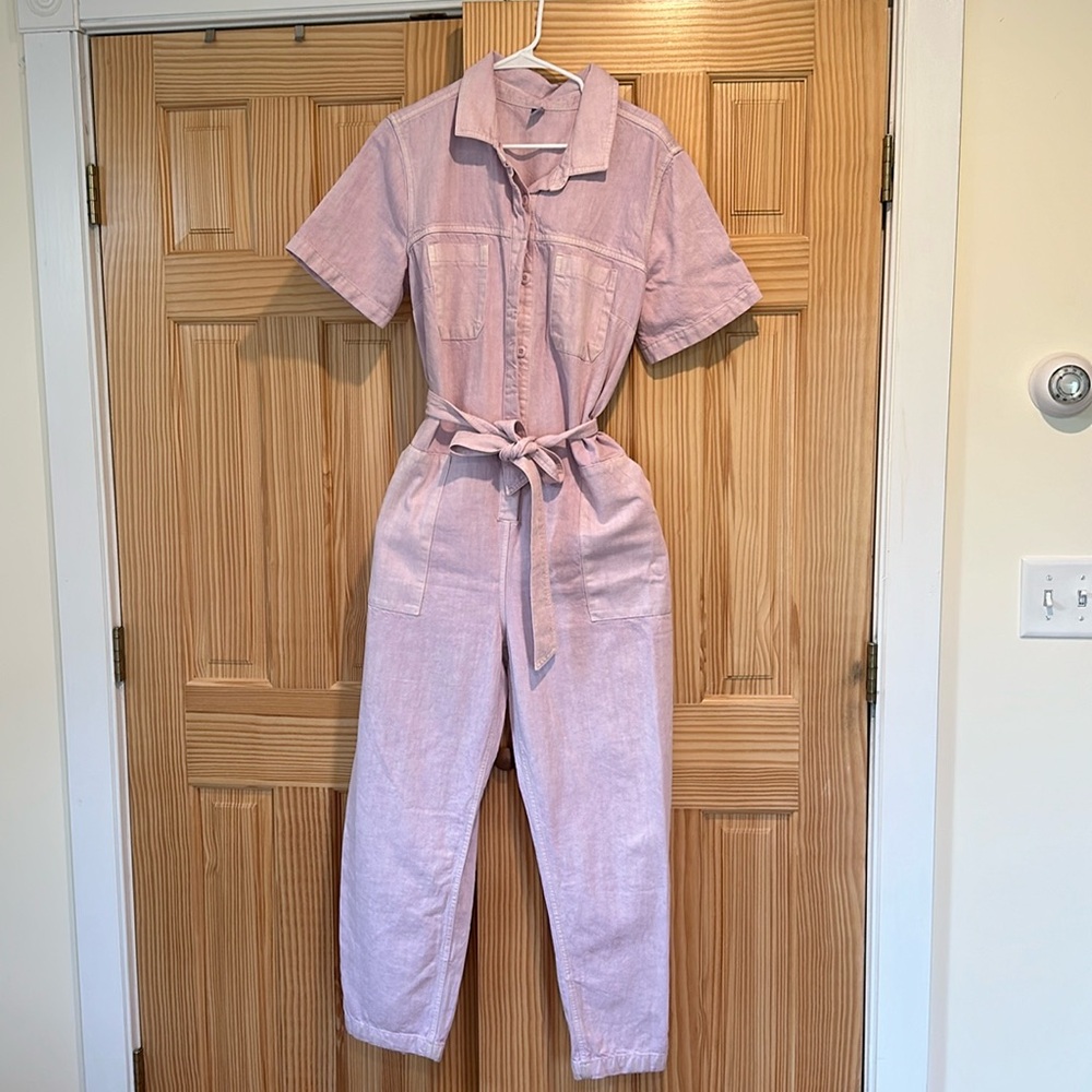 Old Navy lavender cotton jumpsuit size L